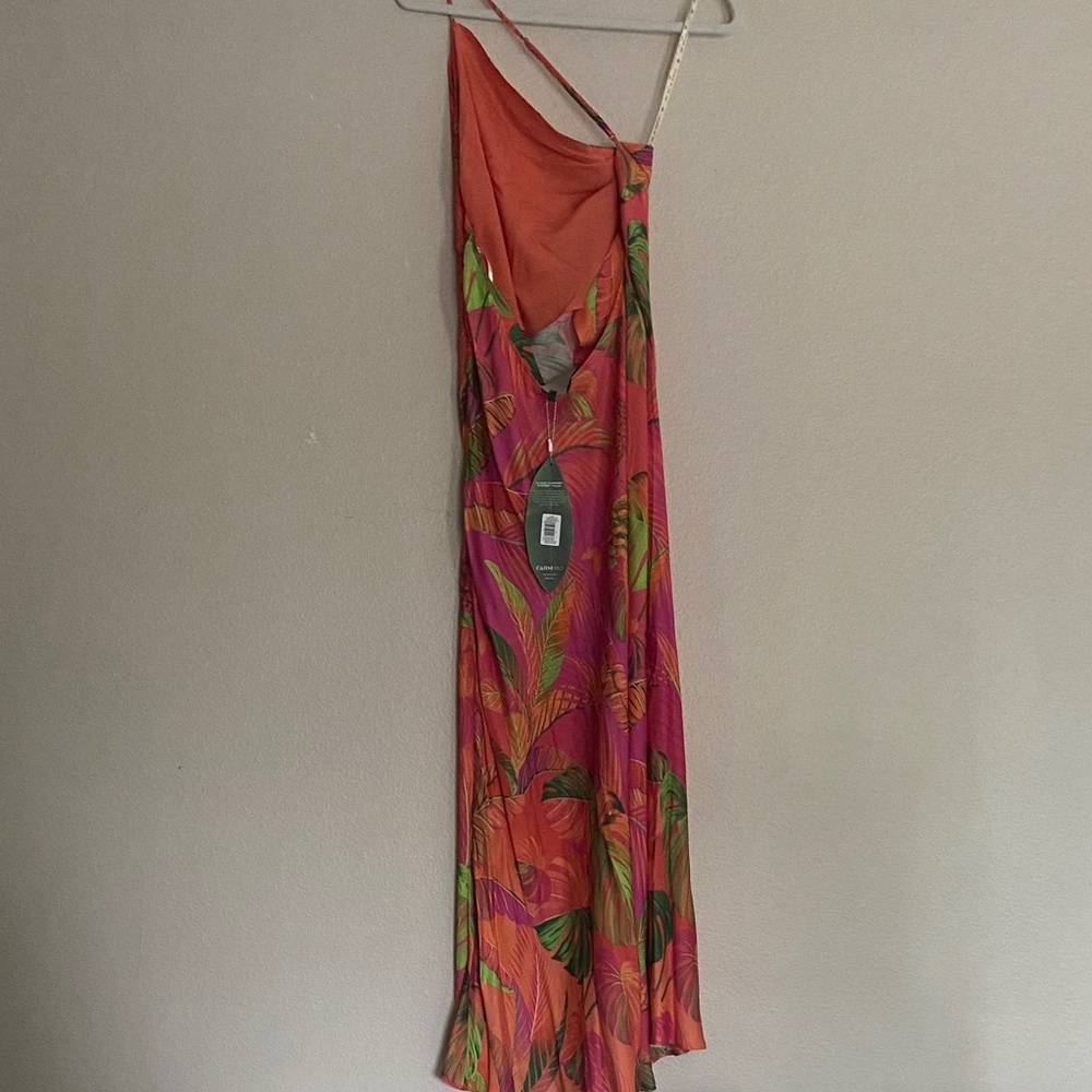 FARM Rio One-Shoulder Dress Ombré Forest Multicolor, Size XL - Picture 6 of 15